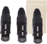 Lot de 3 Prise XLR 4 Broches Femelle à Souder Fiche Connecteur Soudure Audio pour Ecouteurs Guitare Chaîne HiFi Microphone Casque - ADAPTOUT Marque FRANÇAISE