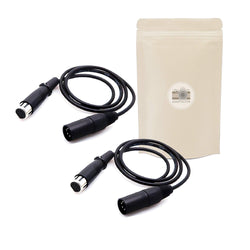 X2 Cable d Alimentation rallonge XLR 4 Broche alim 4 pin 12v 24v 48v 1 Mètre Male Femelle - ADAPTOUT Marque FRANÇAISE
