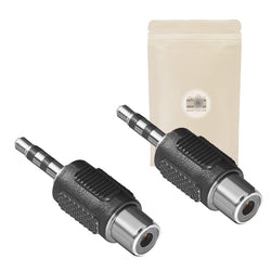 2X Adaptateur Mini Jack 3,5 mm Stereo vers Prise RCA Mono HiFi Audio