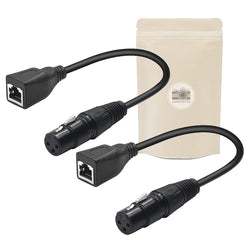 2X Cable adaptateur RJ45 Femelle vers XLR - DMX 3 Pin Femelle eclairage lighting
