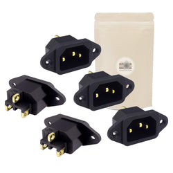 X5 Prise Alimentation IEC C13 C14 fiche Schuko Male 10A CEI sans Soudure de Facade a Visser ROHS CE - Adaptout Marque Francaise
