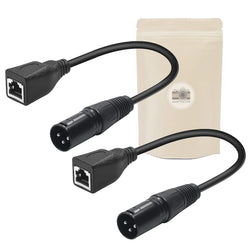 2X Cable adaptateur RJ45 Femelle vers XLR - DMX 3 Pin Male eclairage lighting