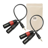 2X Cable Adaptateur Prise Jack 3,5mm Male vers 2 Fiche XLR Male Stereo Connecteur Audio Adaptateur Mini Jack ADAPTOUT Marque FRANÇAISE