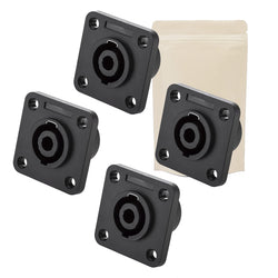 4X Embase Prise Type speakon NL4 avec 4 Broches Femelle Femelle a Visser Caisson Flight Case