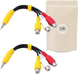 Adaptout X2 Adaptateur Mini Jack Male vers 3 RCA Femelle Coaxial Cable Audio Vidéo Flexible Composite Jaune Blanc Rouge Minijack 3.5mm Marque Française
