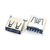 3X Prise USB 3.0 Femelle a souder PCB Board 9 Points Flat Piece de Rechange