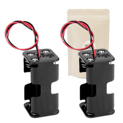 2X Armature Support Boite boitier carré pour 4 : 2 + 2 Pile Batterie AA LR06 avec Fils Noir Rouge coupleur