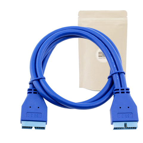 Adaptout Cable Male vers Male USB 3 20 Pin Pour Carte mère 50cm Extension
