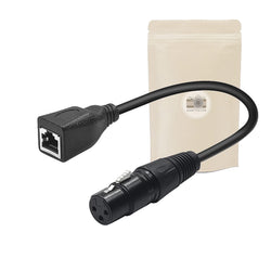 Cable adaptateur RJ45 Femelle vers XLR - DMX 3 Pin Femelle eclairage lighting