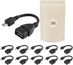 Adaptout X10 Adaptateur Micro USB Male vers USB Femelle OTG USB 2.0 Cable Flexible 16cm Type A Marque FRANÇAISE