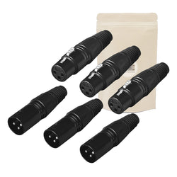 X6 3 Prise XLR 3 Broches Femelle + 3 Prise XLR 3 Broches Male a Souder Fiche Connecteur Soudure Audio Mixage Ampli Microphone Casque Stereo - ADAPTOUT Marque FRANÇAISE