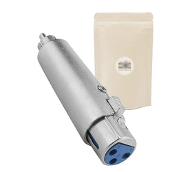 Adaptateur XLR Femelle 3 Pins vers RCA Male Mono Tout Metal Audio HiFi avec verouillage