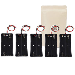 5X Armature Support Boite boitier pour 2 Pile Batterie 18650 avec Fils Noir Rouge coupleur