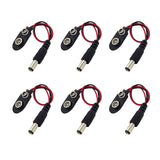 10X Cable Adaptateur Batterie 9v vers Jack Alimentation 5,5 x 2,1 10cm Forme de I