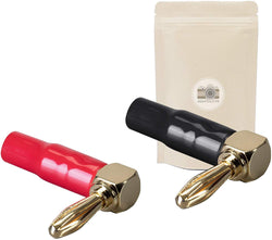 Lot de 2 Fiche Banane à Angle Droit Connecteur de Câble Audio Prise pour Haut Parleur Adaptateur en L - ADAPTOUT Marque FRANÇAISE