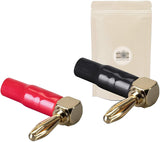 Lot de 2 Fiche Banane à Angle Droit Connecteur de Câble Audio Prise pour Haut Parleur Adaptateur en L - ADAPTOUT Marque FRANÇAISE