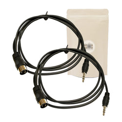 2X Cable Adaptateur DIN 5 Pin MIDI Male vers Prise Mini Jack 3,5 mm Stereo Male Audio HiFi 150 cm