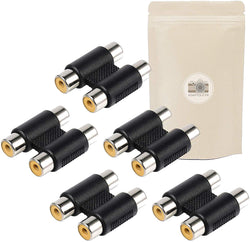 X5 Coupleur RCA 2 Voies Extension Adaptateur Connecteur RCA Femelle Femelle Fiche Prise Audio - ADAPTOUT Marque FRANÇAISE