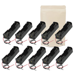10X Armature Support Boite boitier pour 1 Pile Batterie 18650 avec Fils Noir Rouge coupleur