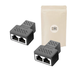 X2 Doubleur RJ45 RJ 45 Cat 5 6 7 pour Extension Adaptateur Femelle Femelle rallonge Ethernet 1 Seul Internet à la Fois - ADAPTOUT Marque FRANÇAISE