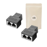 X2 Doubleur RJ45 RJ 45 Cat 5 6 7 pour Extension Adaptateur Femelle Femelle rallonge Ethernet 1 Seul Internet à la Fois - ADAPTOUT Marque FRANÇAISE