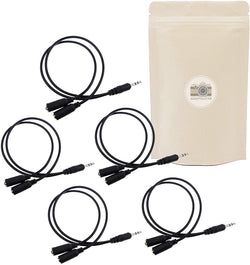 Adaptout X5 Doubleur Mini Jack 3.5mm Cable de 20cm Adaptateur Audio x2 Fiche Femelle Minijack vers x1 Prise Male Stereo Connecteur Marque Française