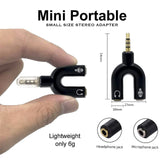 2X Séparateur Micro - Casque pour Prise Mini Jack 3,5 TRRS vers 2 Prises l'une pour Le Micro l'autre pour Le Casque Audio