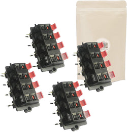 X4 Bornier 8 Voies pour Enceinte Haut Parleur Connecteur à Boutons Poussoirs Amplificateur Facade Vis Domino Adaptateur - ADAPTOUT Marque FRANÇAISE
