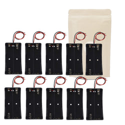 10X Armature Support Boite boitier pour 2 Pile Batterie 18650 avec Fils Noir Rouge coupleur