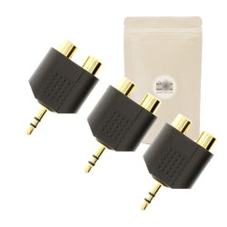 3X Doubleur séparateur Mini Jack 3,5 mm vers 2 Prises RCA Femelle Mono Signal Splitter minijack Audio HiFi