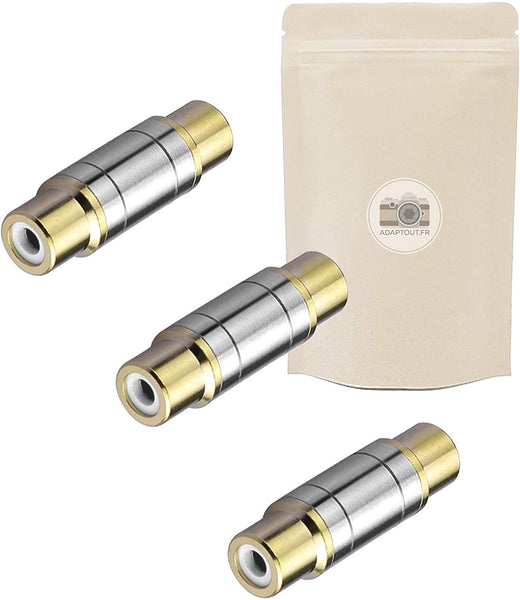 Adaptout Lot de 3 coupleurs RCA femelles vers RCA femelles