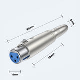 4X Adaptateur XLR Femelle 3 pins vers Gros jack 6,35 mm Femelle Stereo micro enceinte audio