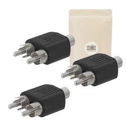 3X Doubleur séparateur RCA Femelle vers 2 Prises RCA Male Mono Signal Splitter Audio HiFi
