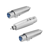 4X Adaptateur XLR Femelle 3 Pins vers RCA Male Mono Tout Metal Audio HiFi avec verouillage