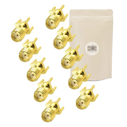 10X Prise SMA Femelle a souder plaqué Or Remplacement Circuit imprimé PCB