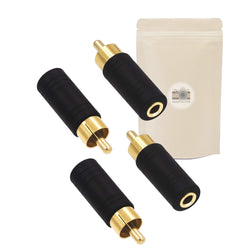 Adaptout 4X Adaptateur Prise RCA Male Fiche Mini Jack 3,5mm Femelle Mono Plaqué Or Minijack Marque FRANÇAISE