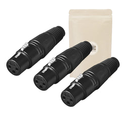 X3 Prise XLR 3 Broches Femelle a Souder Fiche Connecteur Soudure Audio Mixage Ampli Microphone Casque Stereo - ADAPTOUT Marque FRANÇAISE