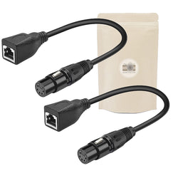 2X Cable adaptateur RJ45 Femelle vers XLR - DMX 5 Pin femelle eclairage lighting