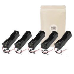 5X Armature Support Boite boitier pour 1 Pile Batterie 18650 avec Fils Noir Rouge coupleur