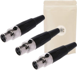 X3 Prise Mini XLR Femelle à Souder Fiche Connecteur Soudure Audio pour Ecouteurs Guitare Chaîne HiFi Microphone Casque - ADAPTOUT Marque FRANÇAISE