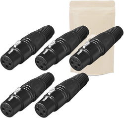 X5 Prise XLR 3 Broches Femelle a Souder Fiche Connecteur Soudure Audio Ampli Microphone Casque Stereo - ADAPTOUT Marque FRANÇAISE