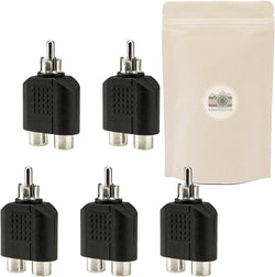 X5 Doubleur RCA Adaptateur Audio 2 Fiche Femelle vers 1 Prise RCA Male Diviseur Separateur Duplicateur de Signal - ADAPTOUT Marque FRANÇAISE