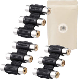 X3 Coupleur RCA 3 Voies Extension Adaptateur Connecteur RCA Femelle Femelle Fiche Prise Audio - ADAPTOUT Marque FRANÇAISE