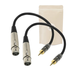 2X Cable Adaptateur Mini Jack 3,5mm Male Stereo vers XLR Femelle 3 Broches Connecteur Plaque Or 18K Audio MiniJack ADAPTOUT Marque FRANÇAISE