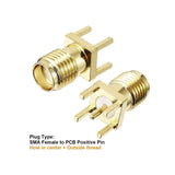 10X Prise SMA Femelle a souder plaqué Or Remplacement Circuit imprimé PCB