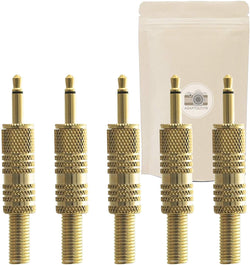 Adaptout X5 Prise Jack 3.5mm Mono Male à Souder Fiche Male Minijack Connecteur Soudure 100% Metal Plaque Or 18K Marque FRANÇAISE