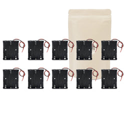 10X Armature Support Boite boitier pour 3 Pile Batterie 18650 avec Fils Noir Rouge coupleur