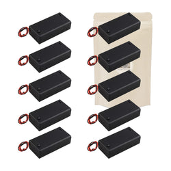 10X Armature Support Boite boitier carré pour 2 Piles Batteries AAA avec Fils Noir Rouge coupleur