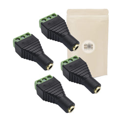 4X Bornier Mini Jack Femelle Domino Stereo 3,5 mm Audio HiFi 3 Voies minijack sans Soudure Plaque Or 18k