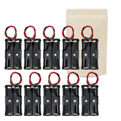 10X Armature Support Boite boitier pour 2 Pile Batterie AA LR06 avec Fils Noir Rouge coupleur